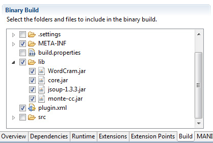 Figura 5. Binary Build do plug-in 