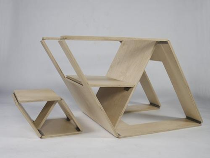 Folding Chair and Ottoman by Brainstream -  http://design-milk.com/folding-chair-and-ottoman-by-brainstream