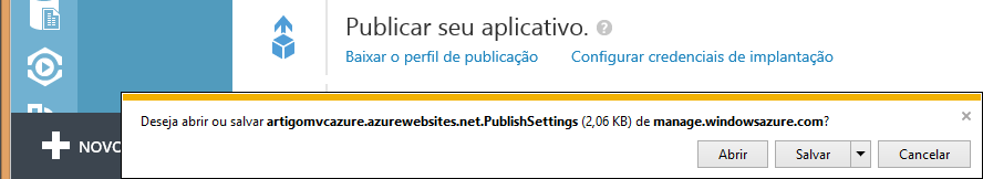 Figura 18 – Salvar o perfil de publicação