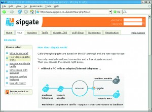 Figura 1 Operadoras de gateways SIP como a Sipgate oferecem acesso à rede de telefonia convencional.
