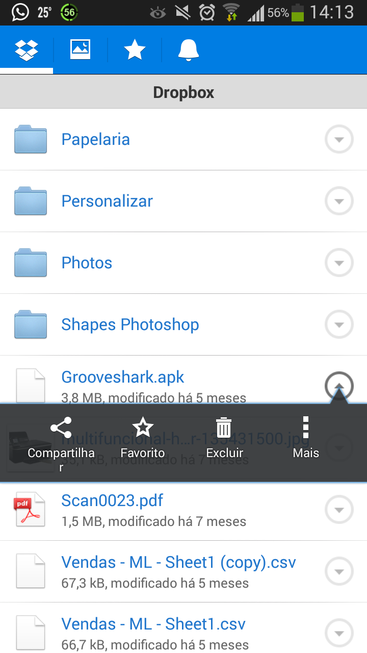 Figura 1 O Dropbox permite o armazenamento e compartilhamento de arquivos com seus amigos.