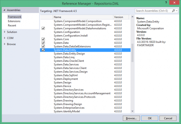 Figura 5 – Adicionar referências do namespace.