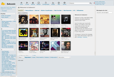 Tela da interface web do Subsonic.