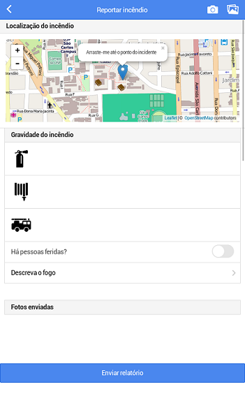 Exemplo de uma das telas do aplicativo.
