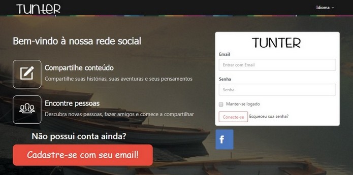Tunter é uma rede social brasileira com integração ao SoundCloud e emojis (Foto: Reprodução/Tunter)