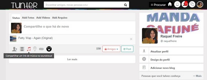 Integração com SoundCloud permite ouvir músicas direto do Tunter (Foto: Reprodução/Raquel Freire)