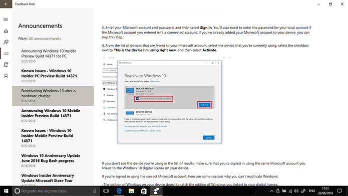 Microsoft detalha como ferramenta de correção de problemas de ativação funciona (Foto: Reprodução/Elson de Souza)