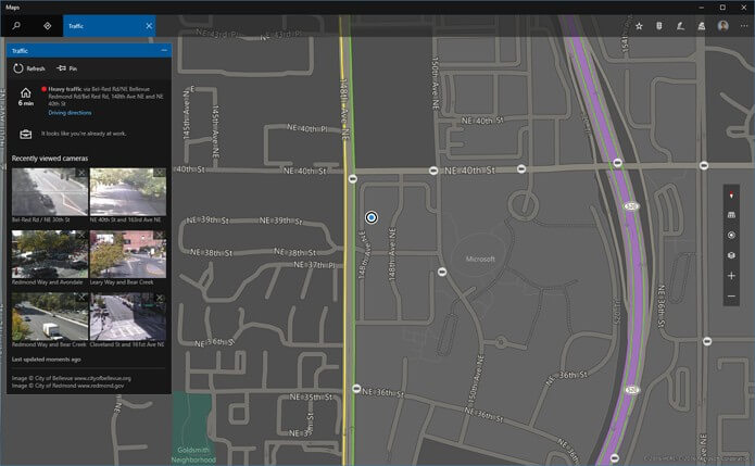 O Mapas exibirá a situação do trânsito para o usuário (Foto: Divulgação/Microsoft)