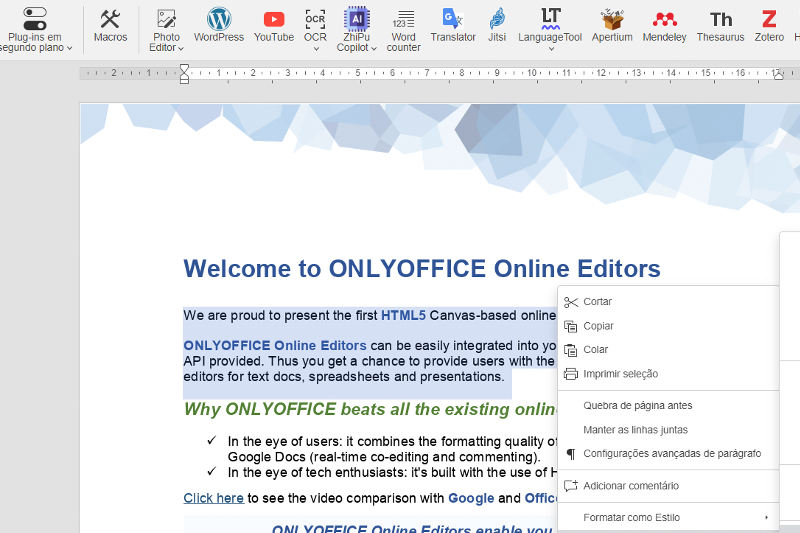 ONLYOFFICE Docs v8.0 lançado com formulários PDF preenchíveis, suporte RTL, plugin ChatGPT atualizado e outras melhorias
