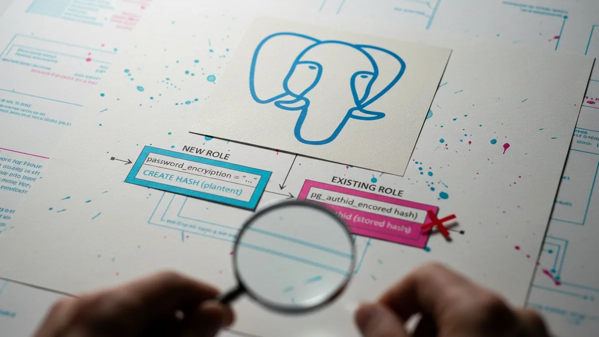 PostgreSQL: password_encryption define o hash de senhas novas, não migra as antigas