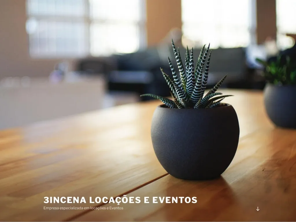 Página inicial do site de 3 IN CENA EVENTOS E LOC. DE EQUIP. AUDIOVISUAIS