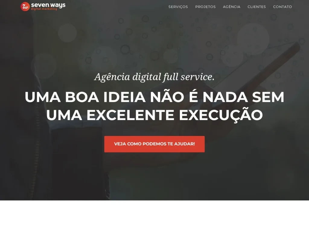 Página inicial do site de 7ways - Marketing Digital