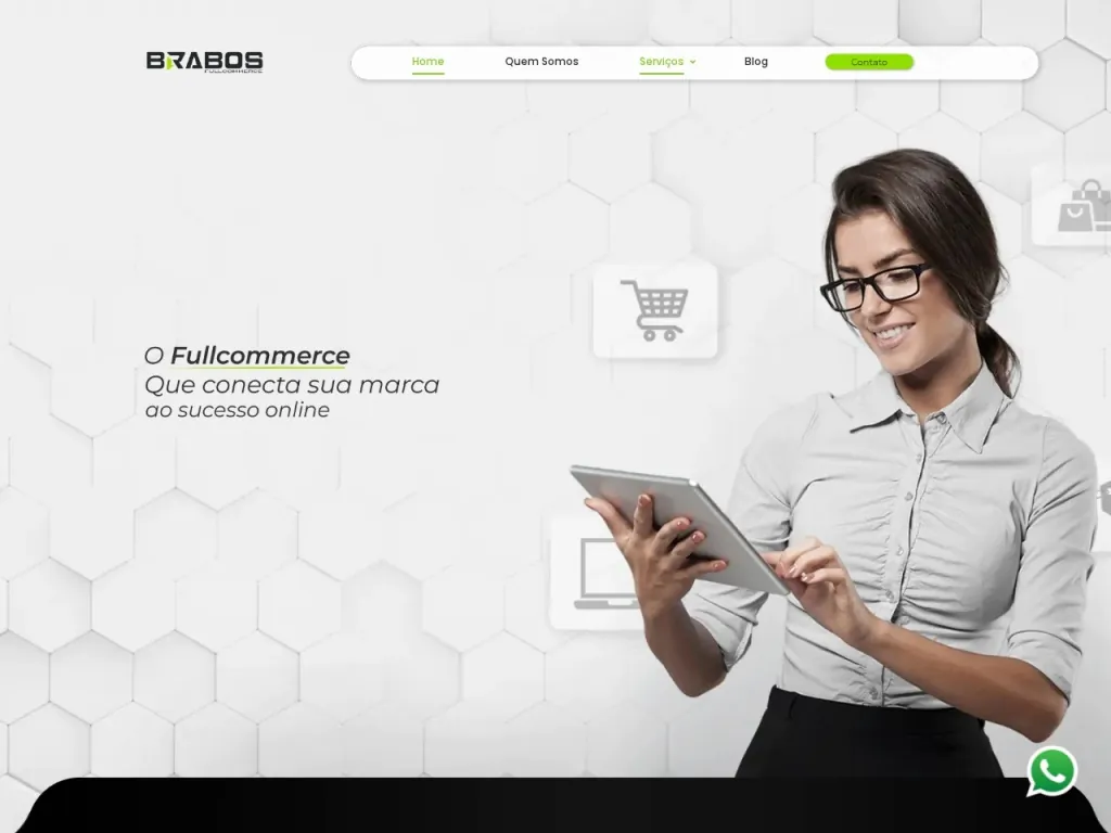 Página inicial do site de Agência Brabos - Soluções em Marketplace