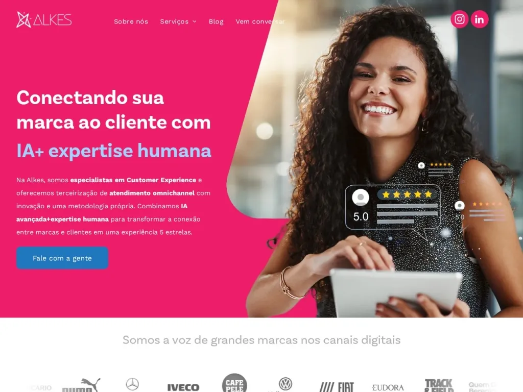 Página inicial do site de ALKES