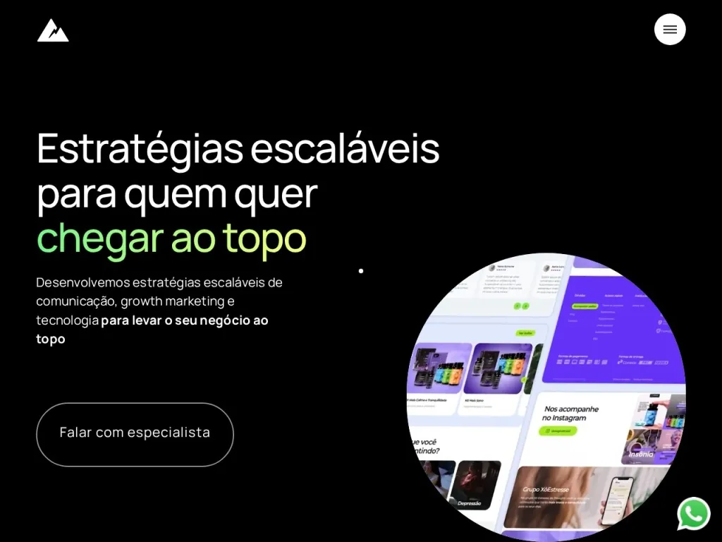 Página inicial do site de Alpina Digital