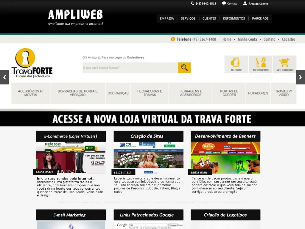 Página inicial do site de AmpliWeb