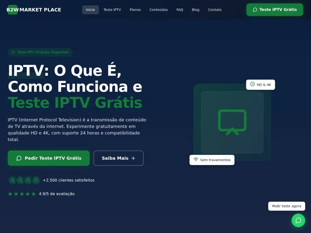 Página inicial do site de B2W Marketplace