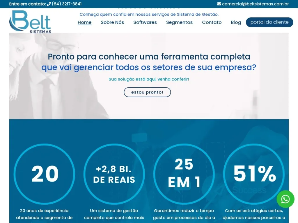 Página inicial do site de BELT INFORMATICA LTDA