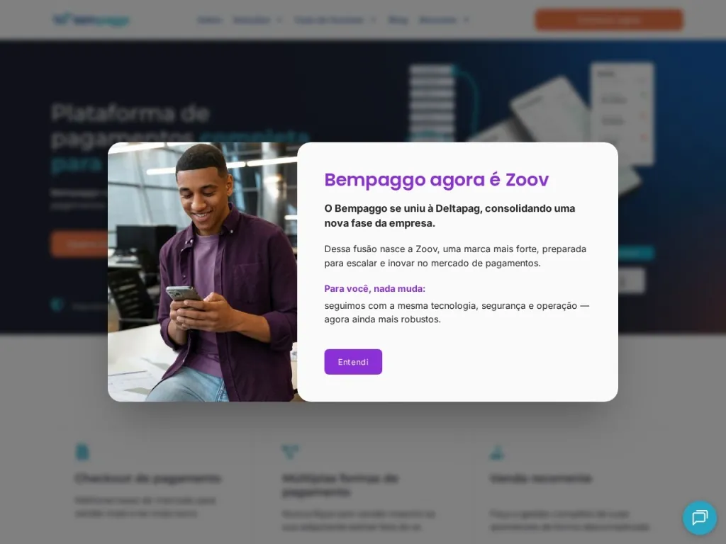 Página inicial do site de Bempaggo Pagamentos