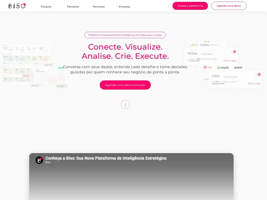Página inicial do site de Biso Digital