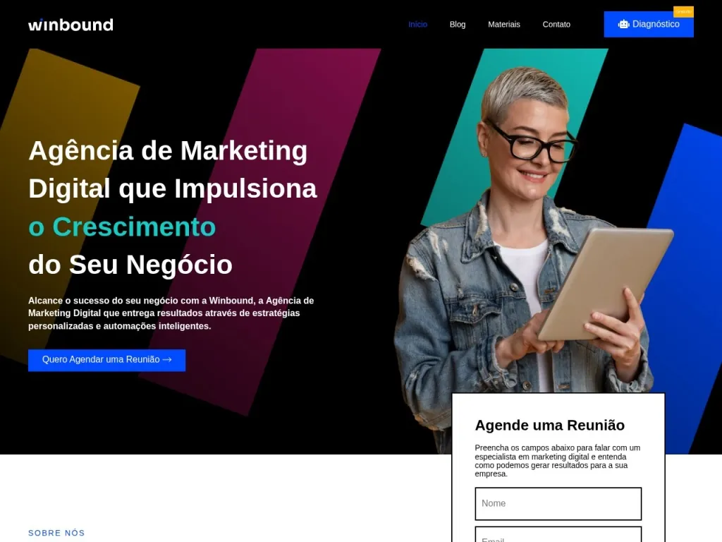 Página inicial do site de Bleez E-commerce