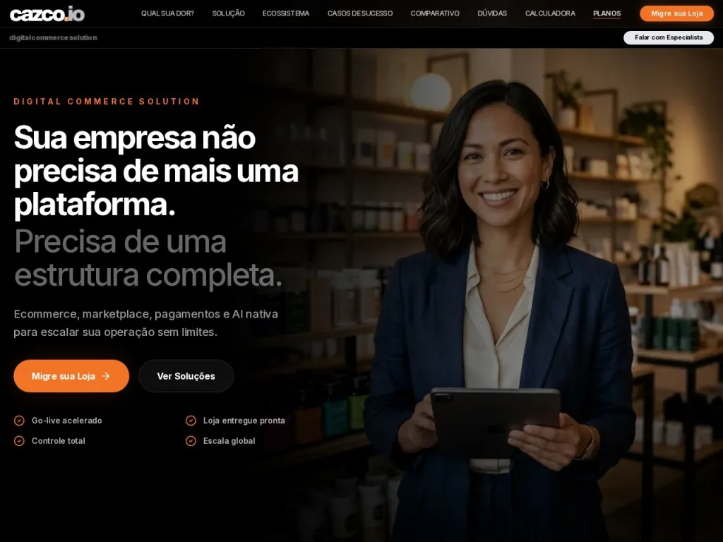 Página inicial do site de CaZco Digital