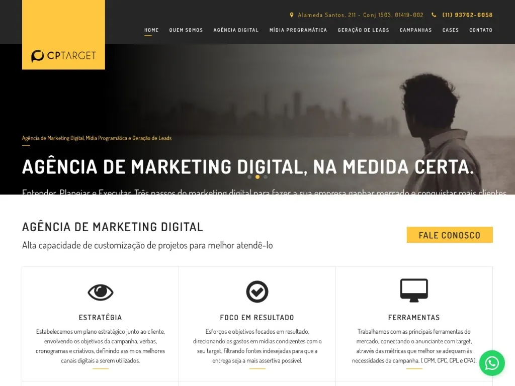 Página inicial do site de CPTarget