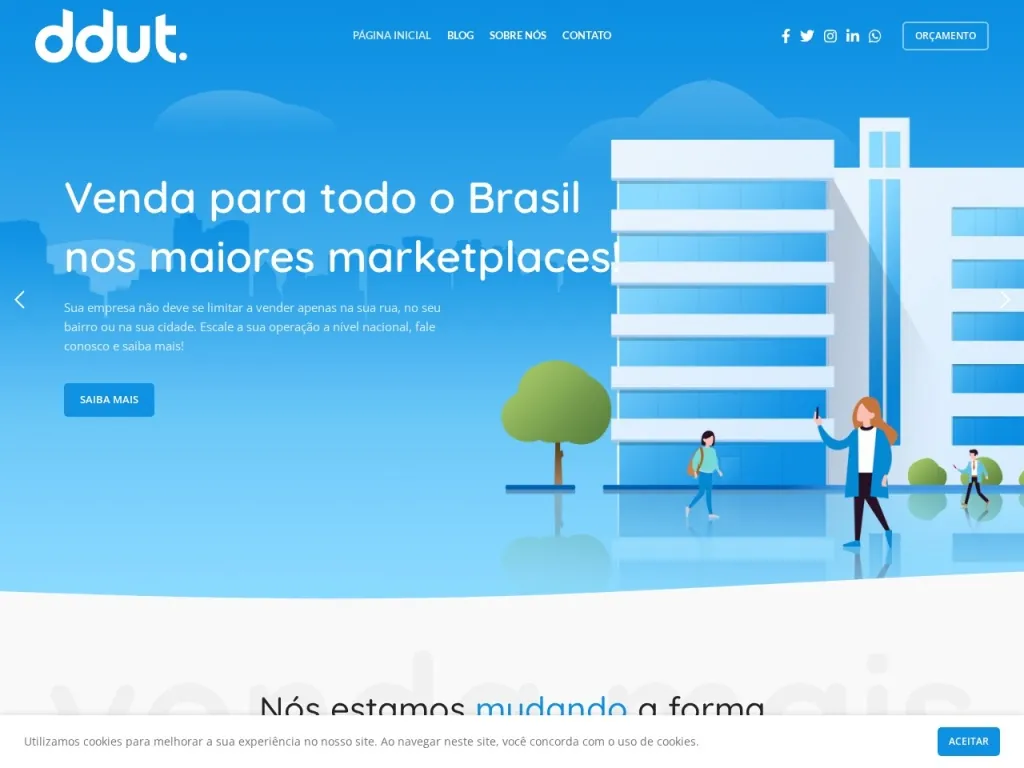 Página inicial do site de ddut.