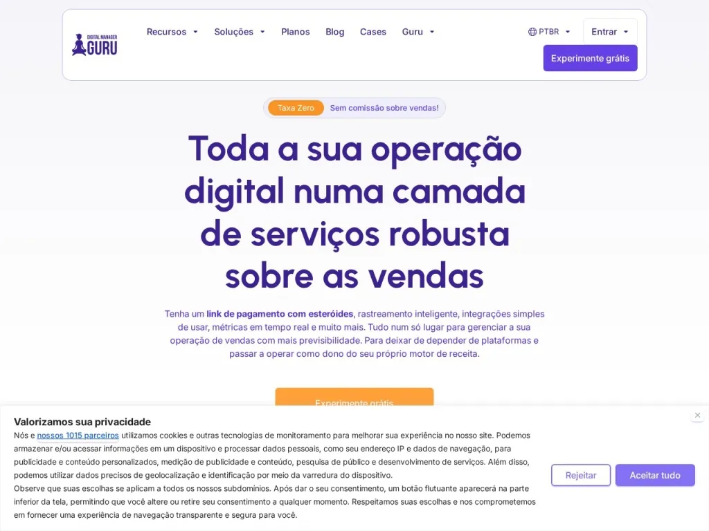 Página inicial do site de Digital Manager Guru