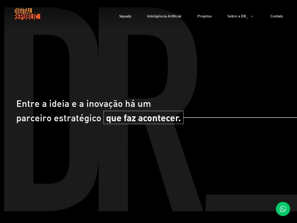 Página inicial do site de Digital Republic Brasil