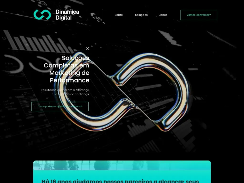 Página inicial do site de Dinâmica Digital