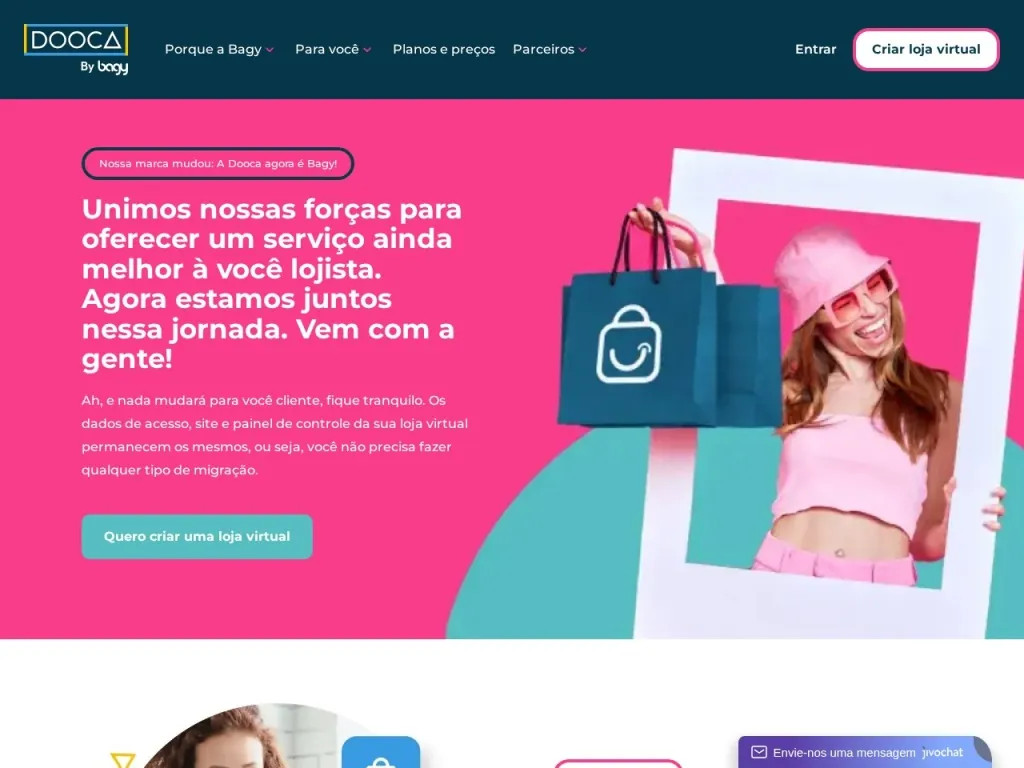 Página inicial do site de Dooca Commerce