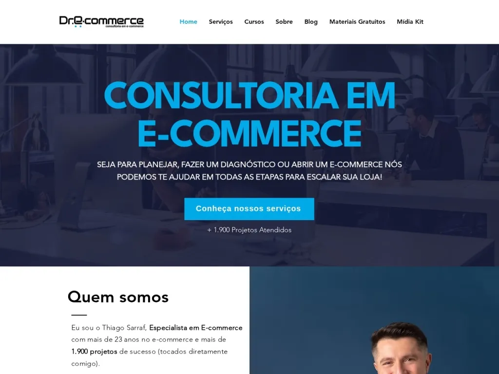 Página inicial do site de Dr. E-Commerce
