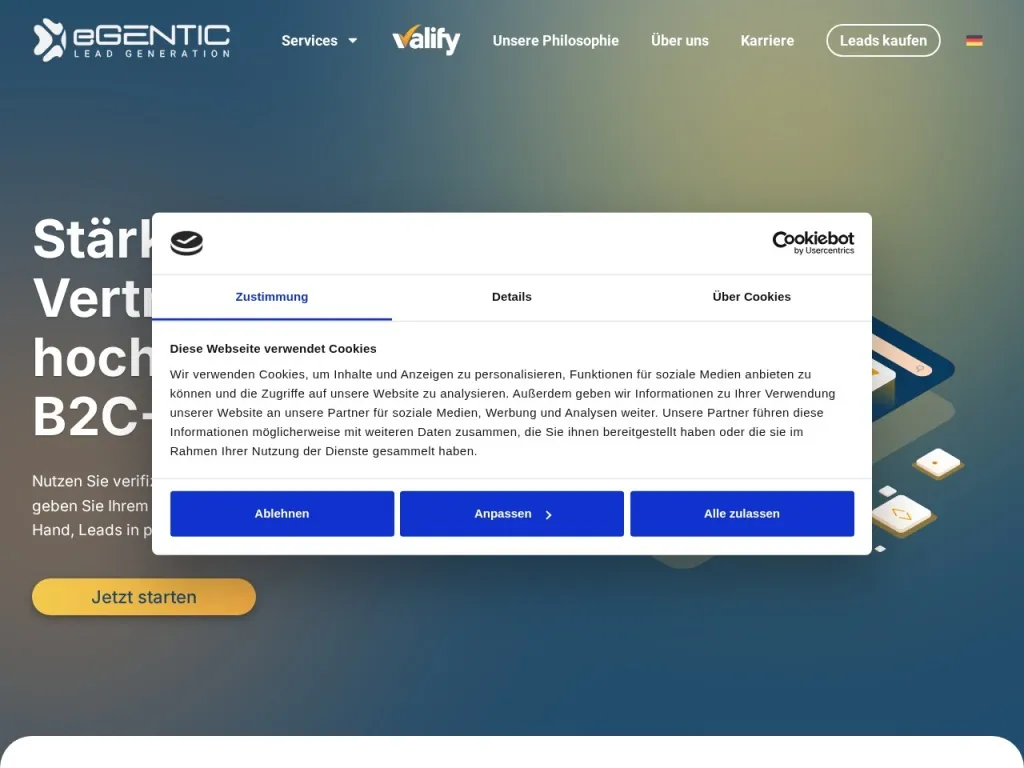 Página inicial do site de eGENTIC Brasil