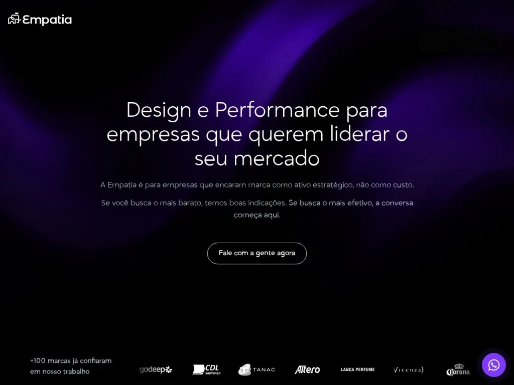 Página inicial do site de Empatia MKT