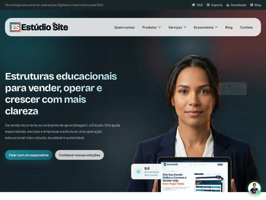 Página inicial do site de Estúdio Site Ltda