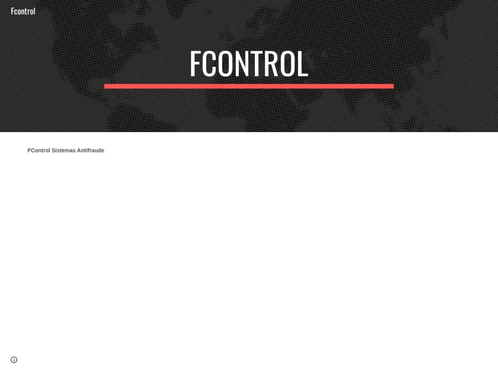 Página inicial do site de FControl