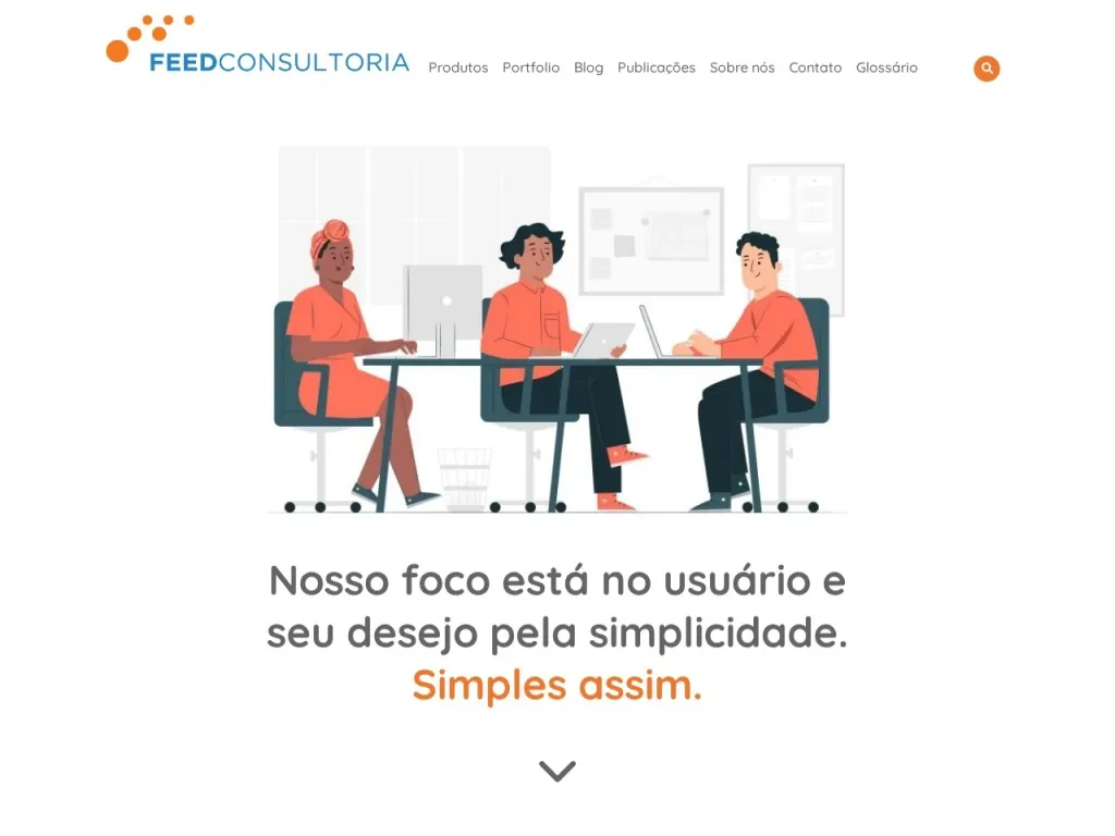 Página inicial do site de Feed Consultoria