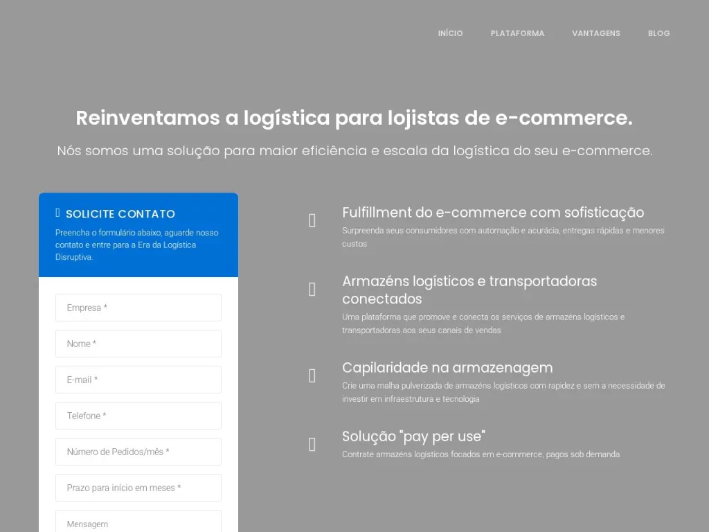 Página inicial do site de Flexsas - Dynamic Warehousing