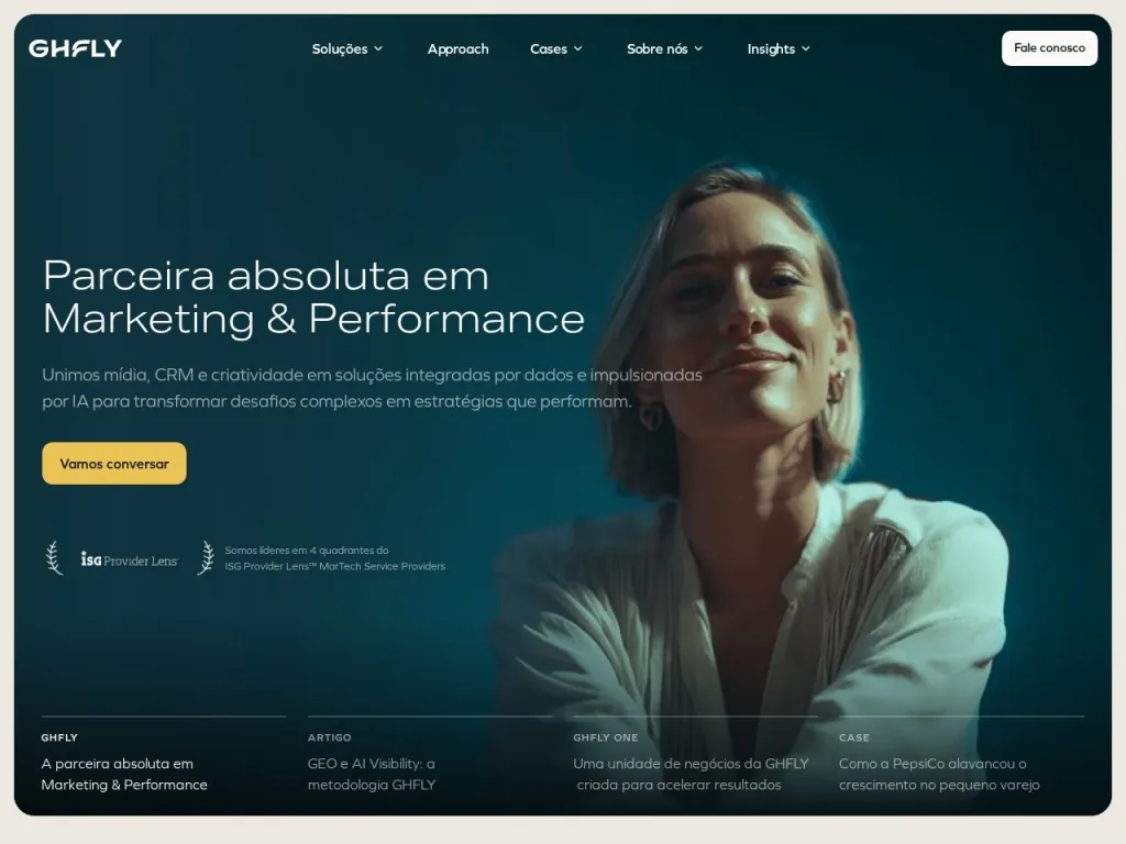 Página inicial do site de GhFly