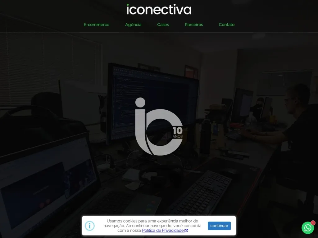 Página inicial do site de Iconectiva