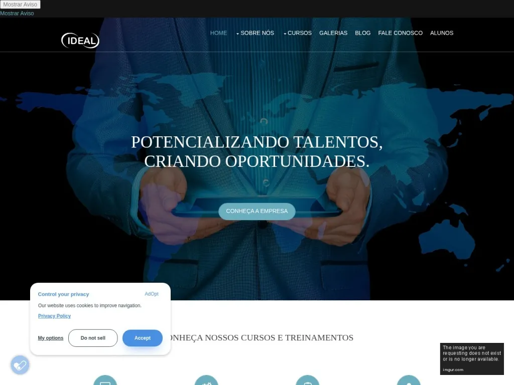Página inicial do site de Ideal Qualificação Profissional