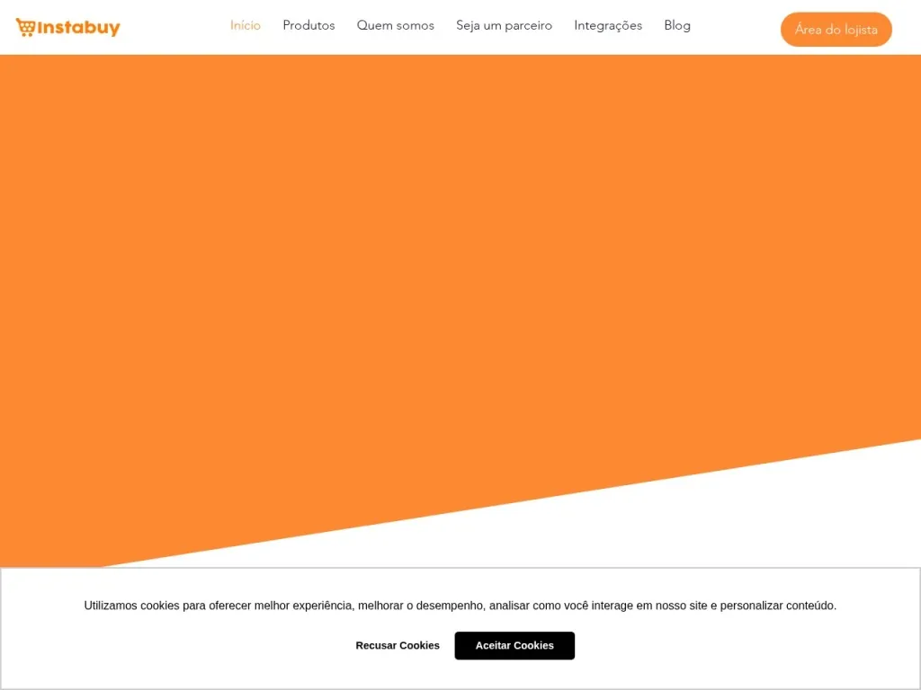 Página inicial do site de Instabuy