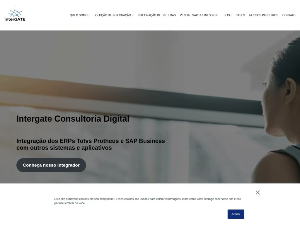 Página inicial do site de Intergate Digital