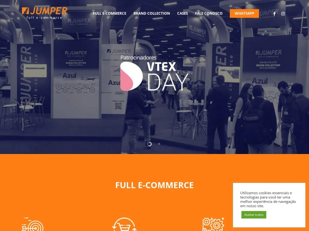 Página inicial do site de Jumper E-commerce