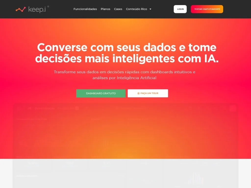Página inicial do site de Keep.i