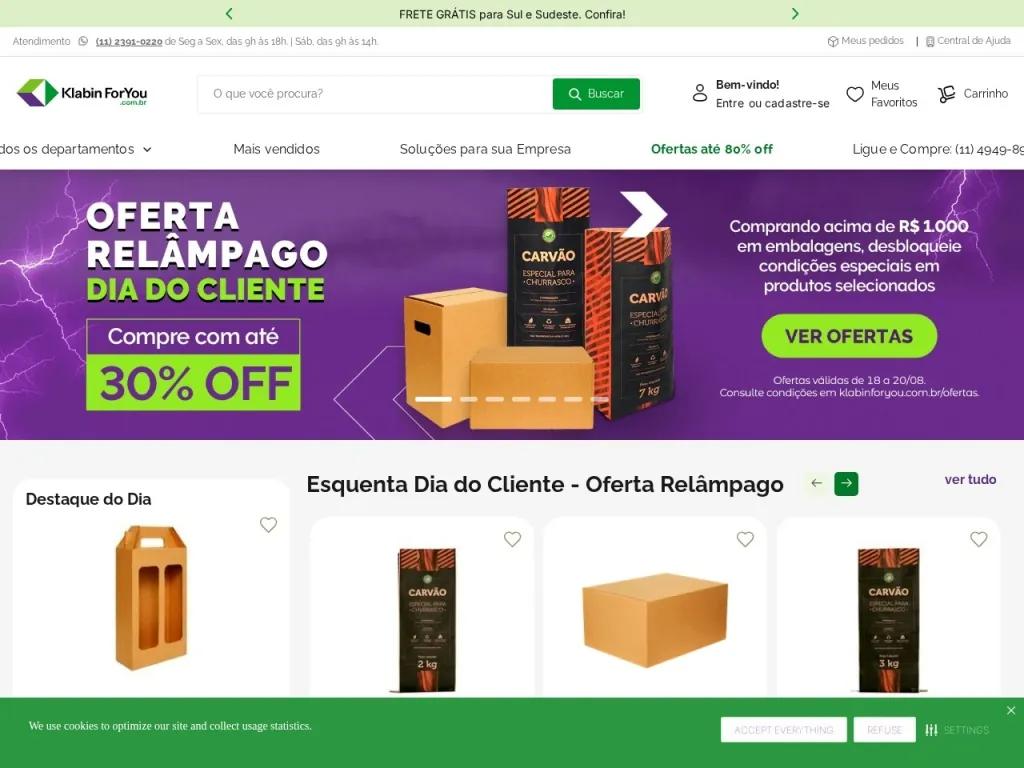 Página inicial do site de Klabin ForYou
