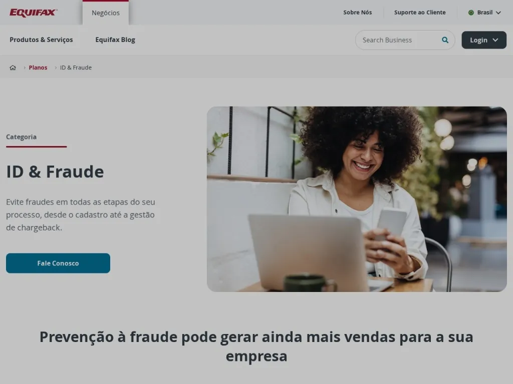 Página inicial do site de Konduto