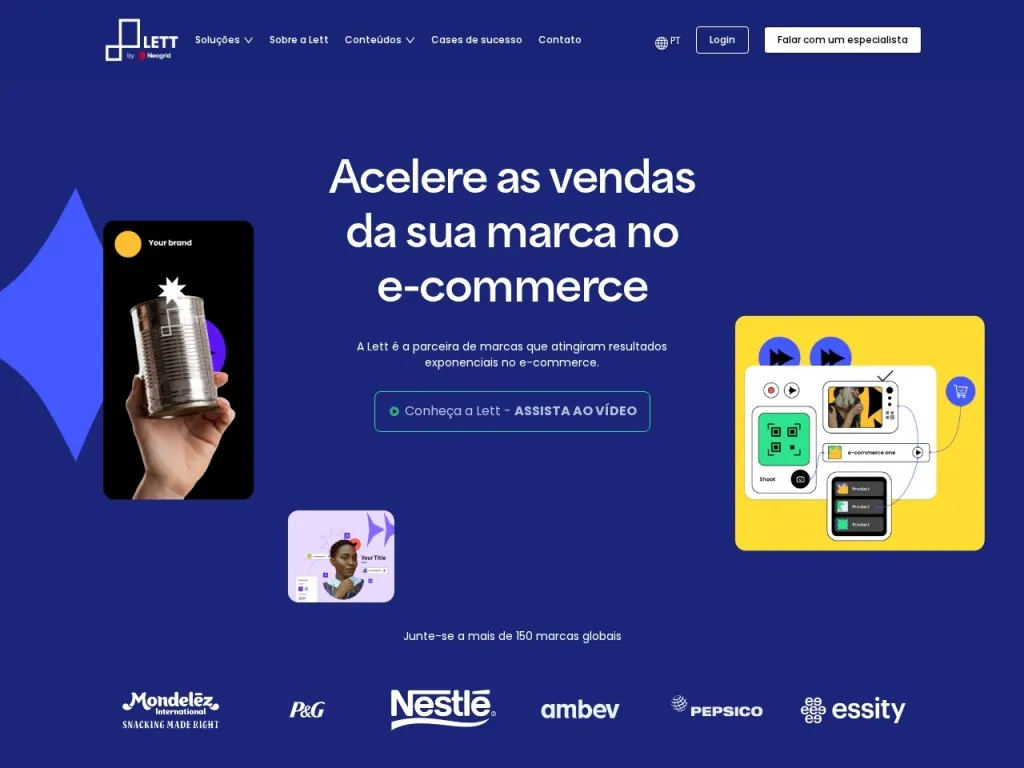 Página inicial do site de Lett