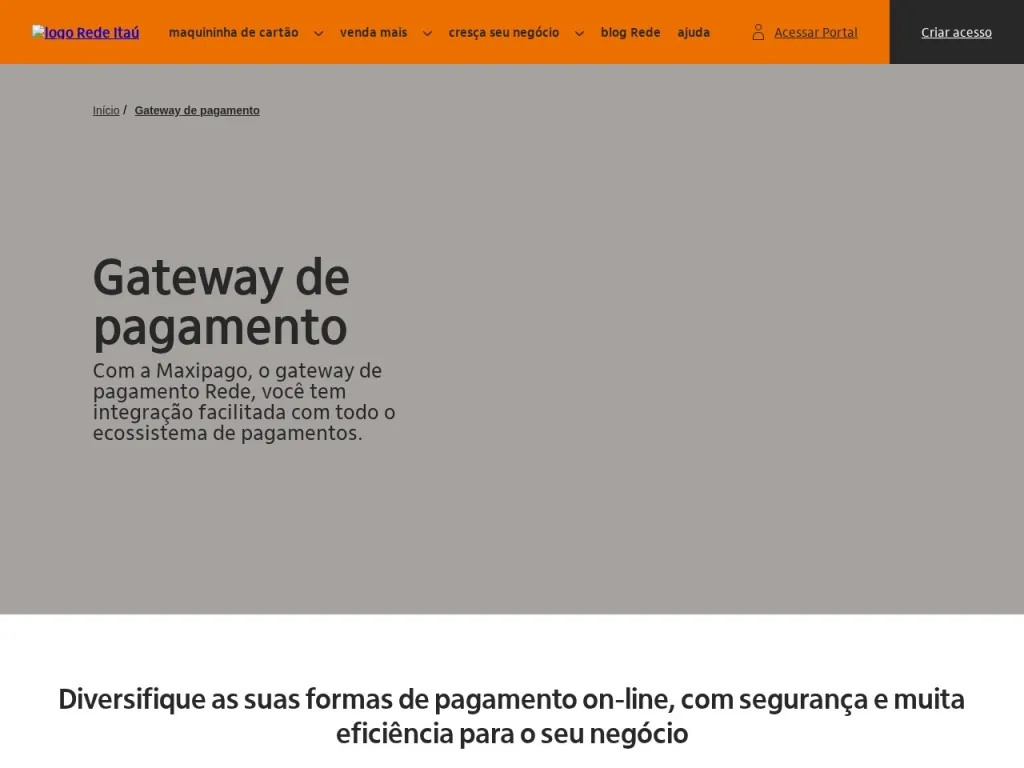 Página inicial do site de maxiPago!